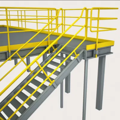 Piattaforme di lavoro personalizzate in acciaio resistente e passerelle per scale in alluminio