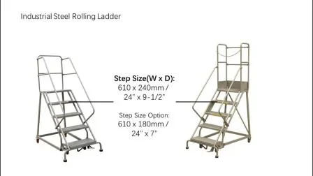 Scale a gradini in acciaio per magazzini industriali (serie RLC)